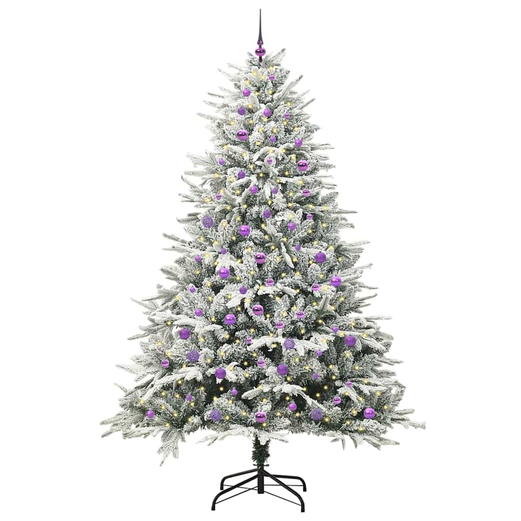 Kunstigt præ-dekoreret juletræ med kuglesæt Grøn 240 cm