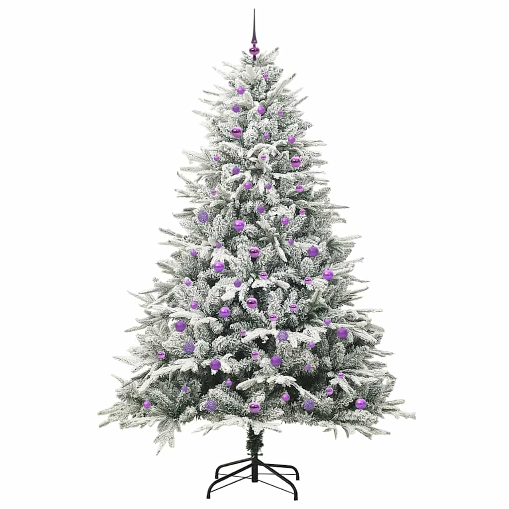 Kunstigt præ-dekoreret juletræ med kuglesæt Grøn 240 cm