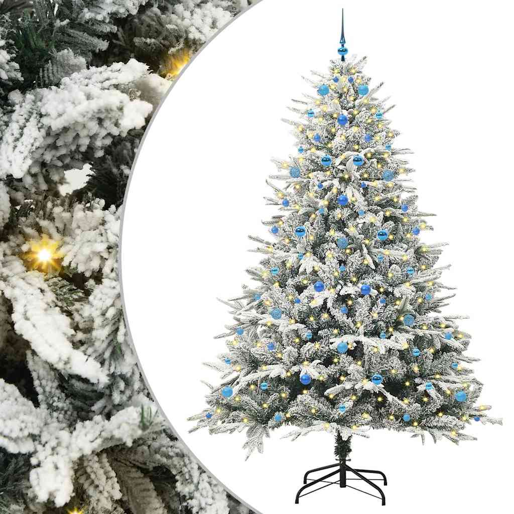 Kunstigt præ-dekoreret juletræ med kuglesæt Grøn 240 cm