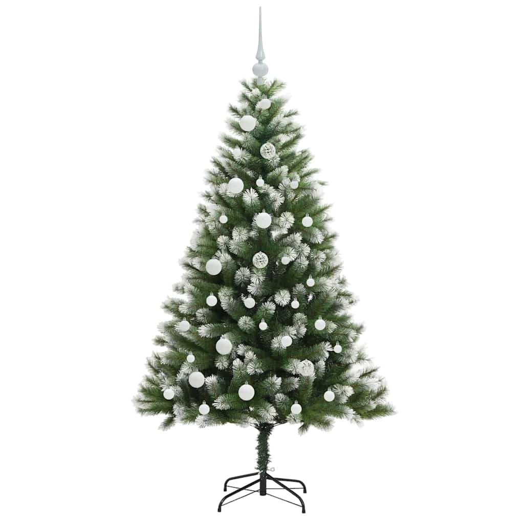 Kunstig Hængslet Juletræ med Flocket Sne 150 LED'er Varm hvid