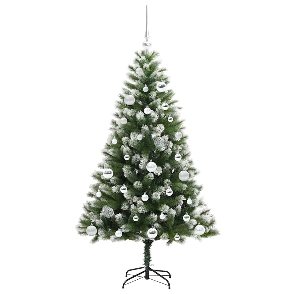 Kunstig Hængslet Juletræ med Flocket Sne 150 LED'er Varm hvid
