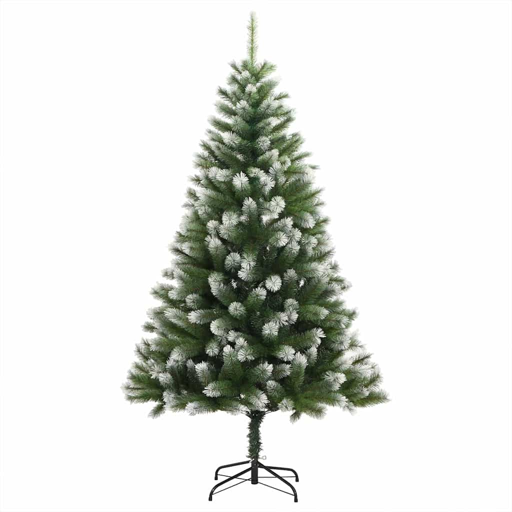 Kunstig Hængslet Juletræ med Flocket Sne 150 LED'er Varm hvid