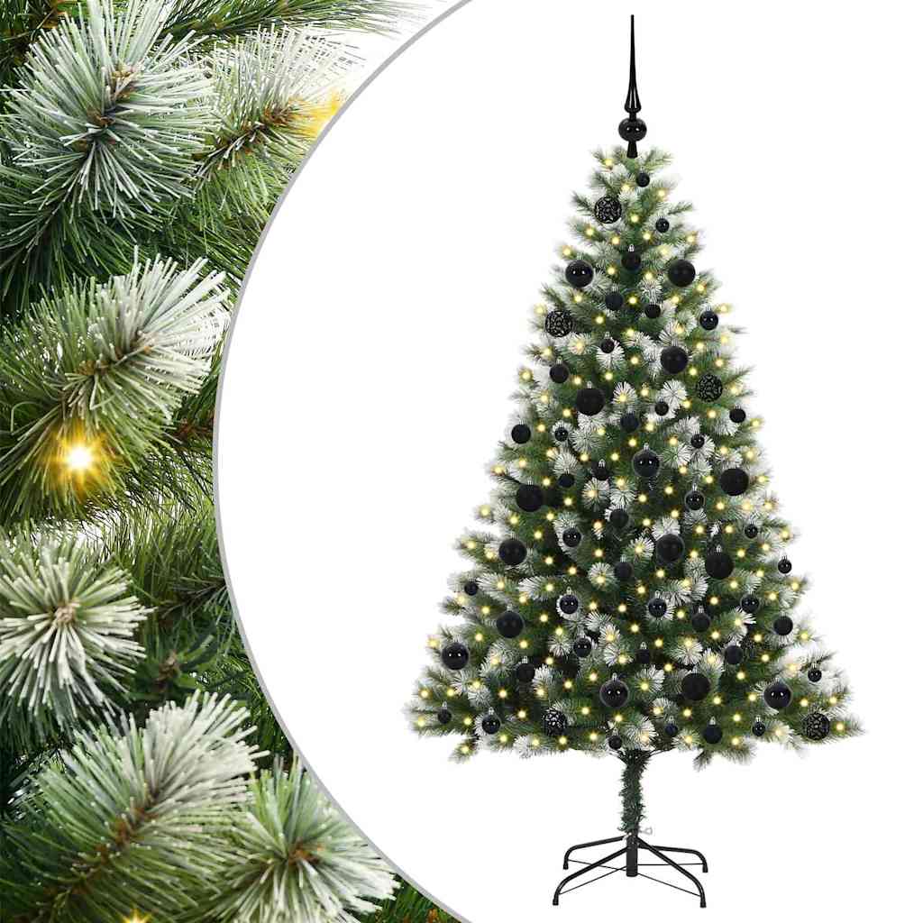 Kunstig Hængslet Juletræ med Flocket Sne 300 LED'er Varm hvid