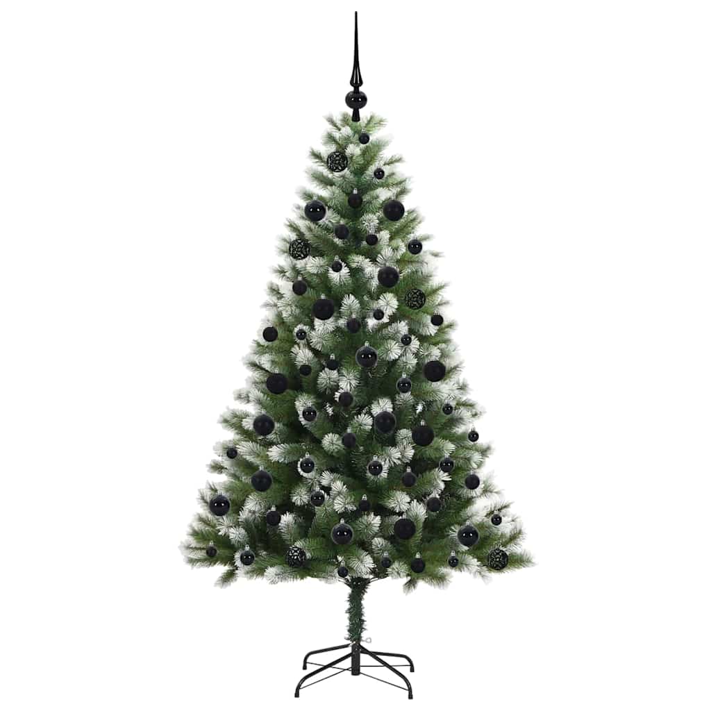Kunstig Hængslet Juletræ med Flocket Sne 300 LED'er Varm hvid