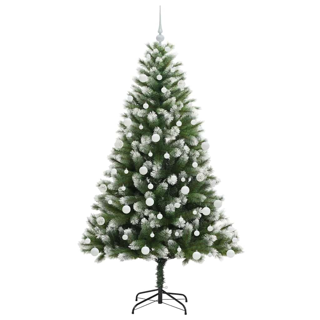 Kunstig Hængslet Juletræ med Flocket Sne 300 LED'er Varm hvid