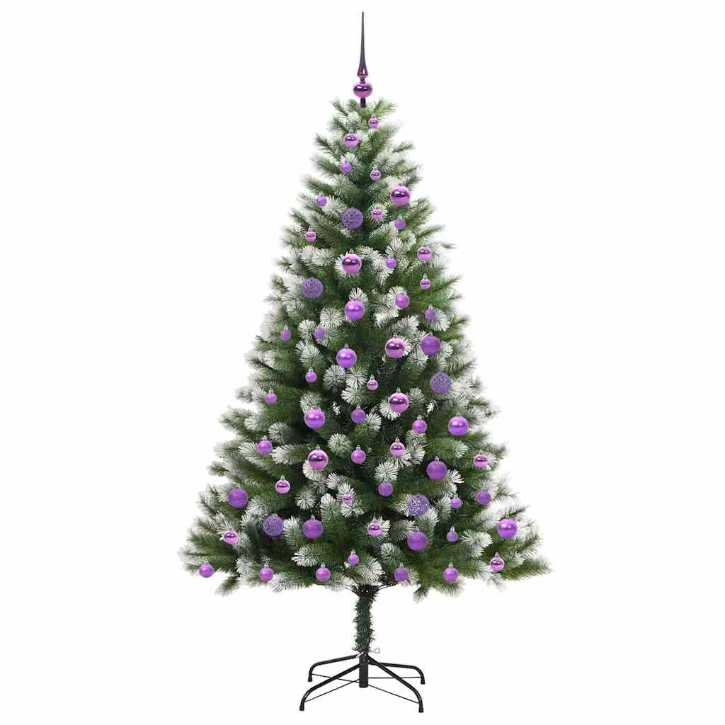 Kunstig Hængslet Juletræ med Flocket Sne 300 LED'er Varm hvid
