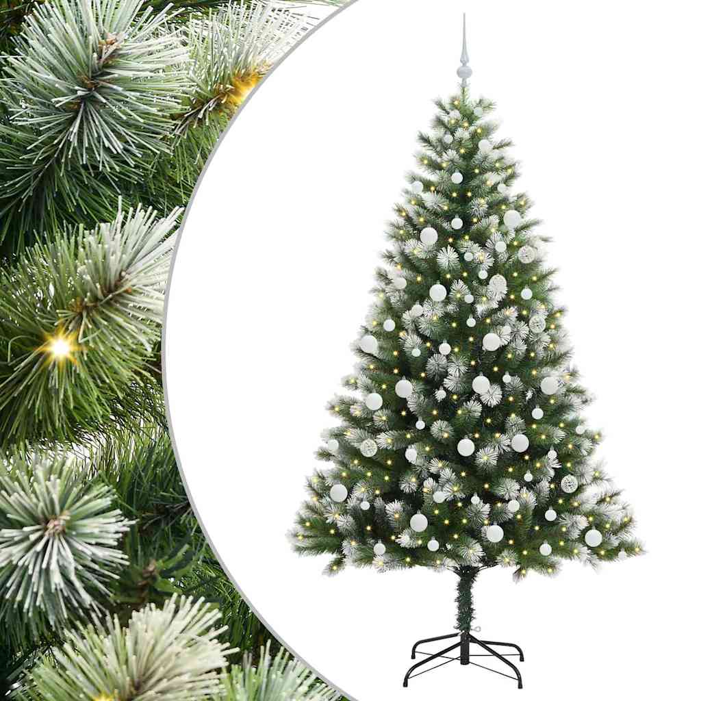 Kunstig Hængslet Juletræ med Flocket Sne 300 LED'er Varm hvid
