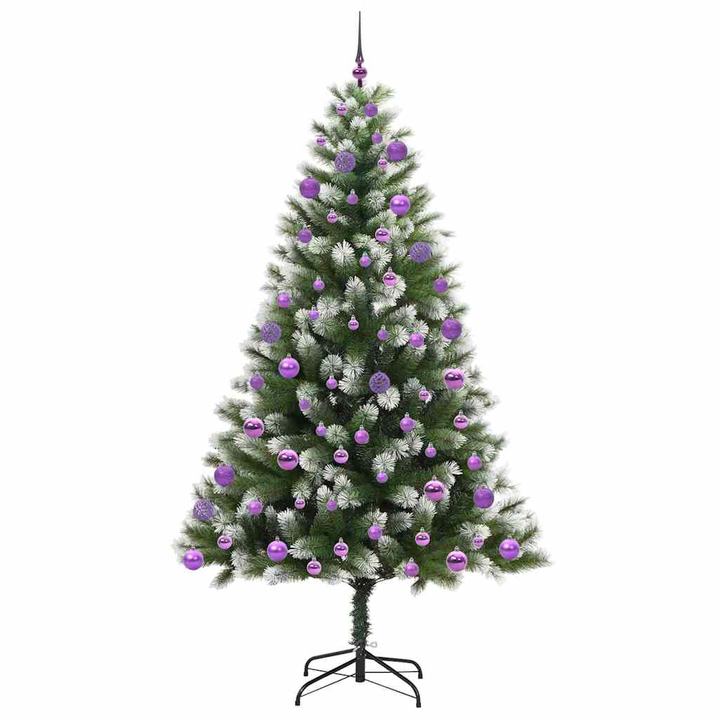Kunstig Hængslet Juletræ med Flocket Sne 300 LED'er Varm hvid