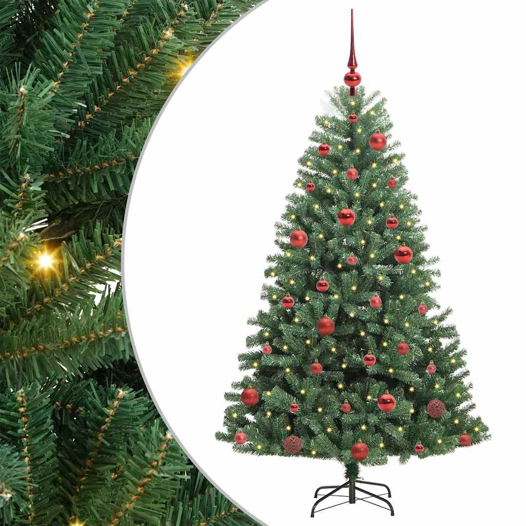 Kunstigt Hinged Juletræ Grøn 150 cm PVC og metal