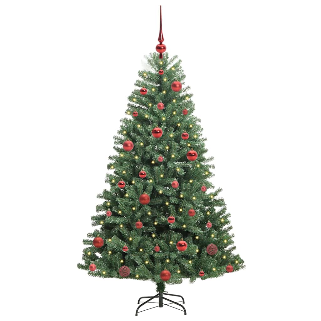 Kunstigt Hinged Juletræ Grøn 150 cm PVC og metal