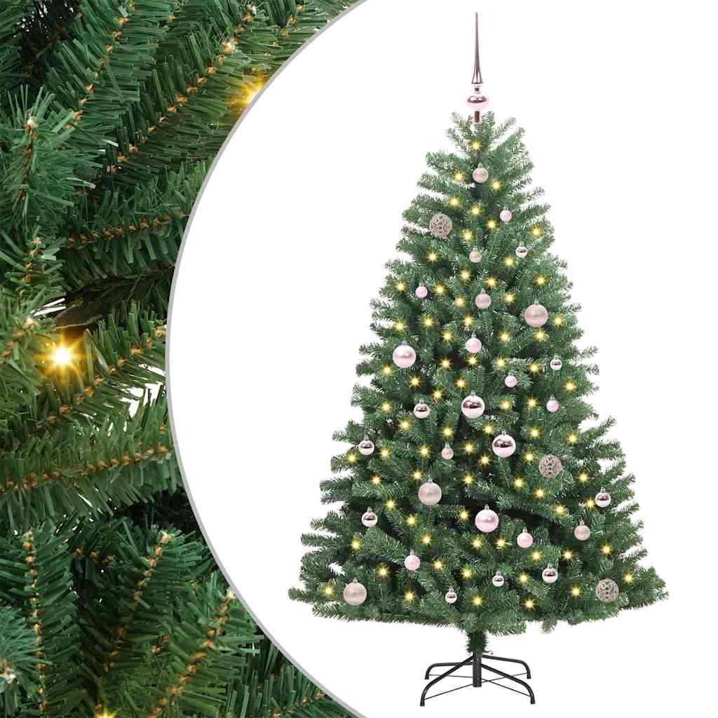 Kunstigt Hinged Juletræ Grøn 150 cm PVC og metal