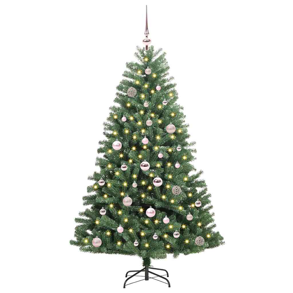 Kunstigt Hinged Juletræ Grøn 150 cm PVC og metal