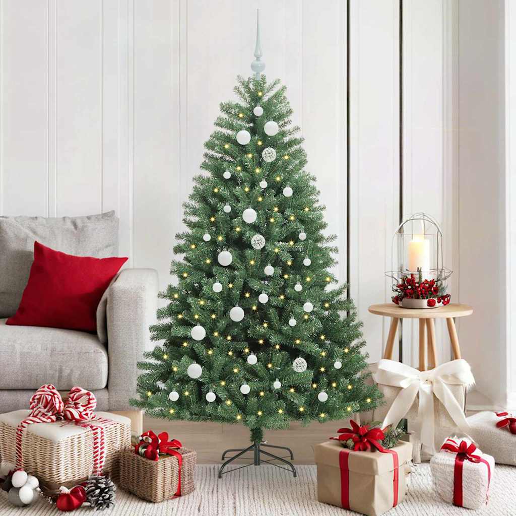 Kunstigt Hinged Juletræ Grøn 150 cm PVC og metal