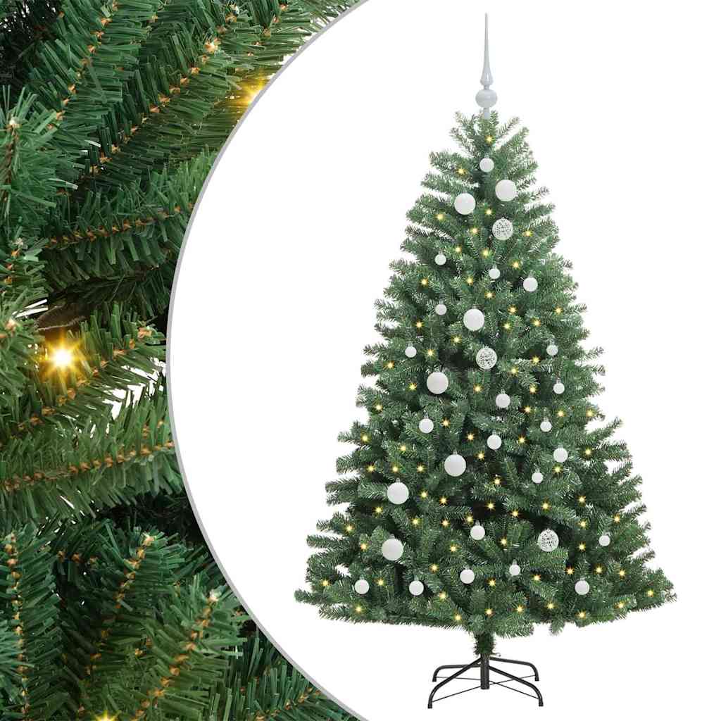 Kunstigt Hinged Juletræ Grøn 150 cm PVC og metal