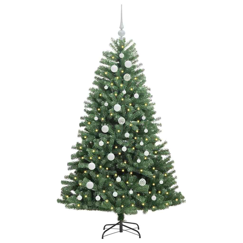 Kunstigt Hinged Juletræ Grøn 150 cm PVC og metal