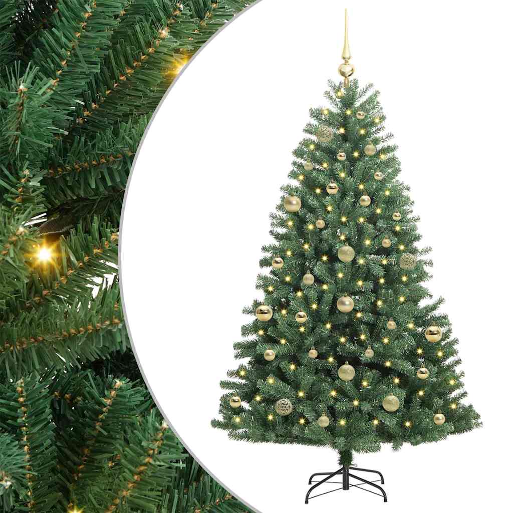Kunstigt Hinged Juletræ Grøn 150 cm PVC og metal