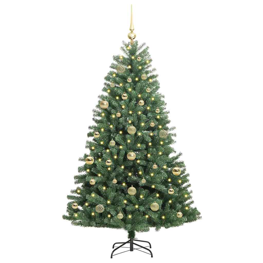 Kunstigt Hinged Juletræ Grøn 150 cm PVC og metal