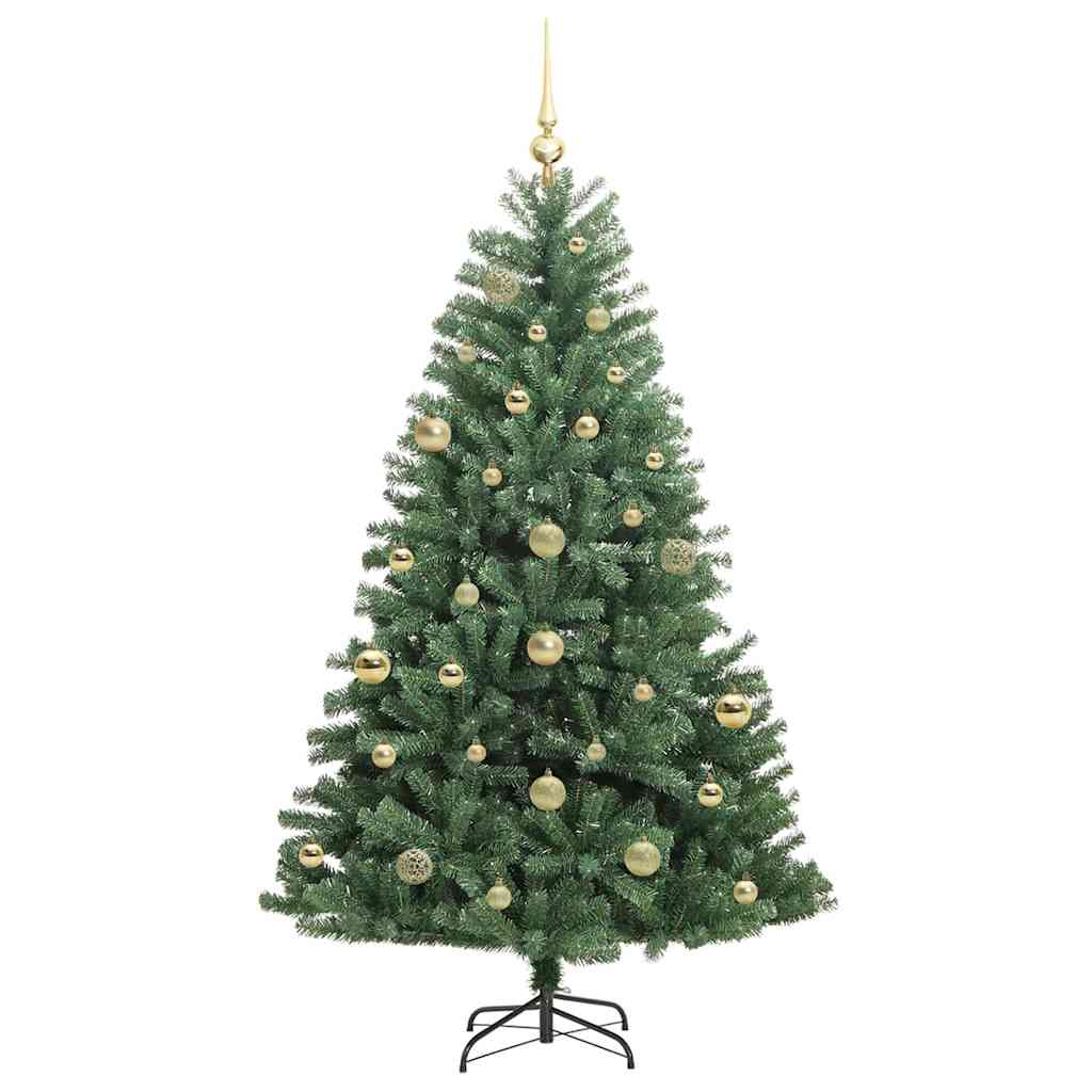 Kunstigt Hinged Juletræ Grøn 150 cm PVC og metal