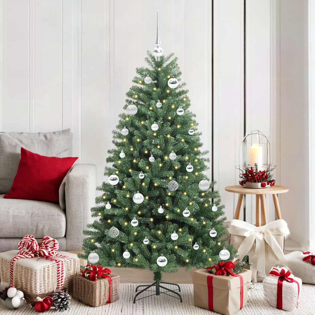 Kunstigt Hinged Juletræ Grøn 150 cm PVC og metal