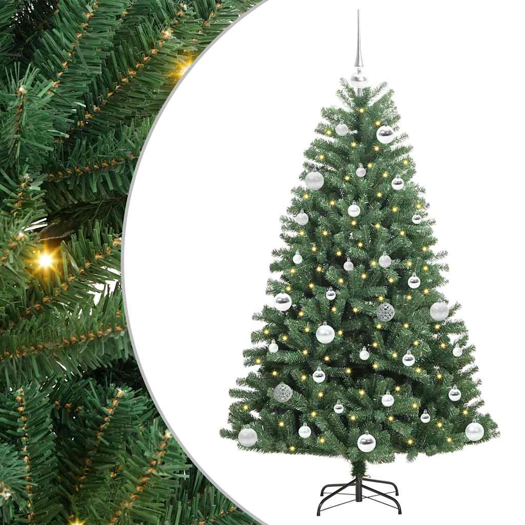 Kunstigt Hinged Juletræ Grøn 150 cm PVC og metal