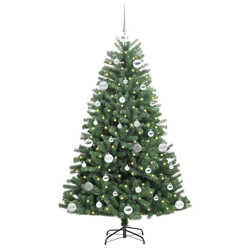 Kunstigt Hinged Juletræ Grøn 150 cm PVC og metal
