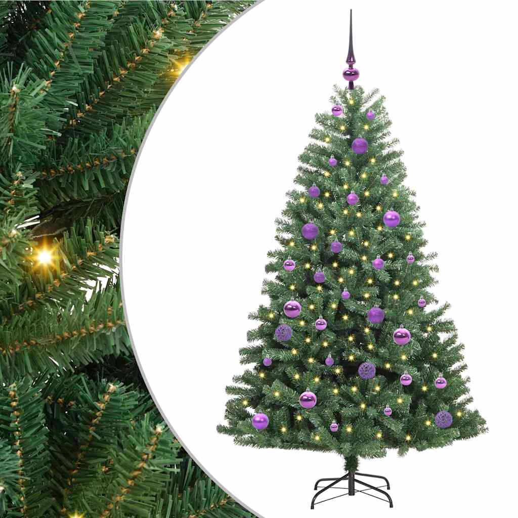 Kunstigt Hinged Juletræ Grøn 150 cm PVC og metal