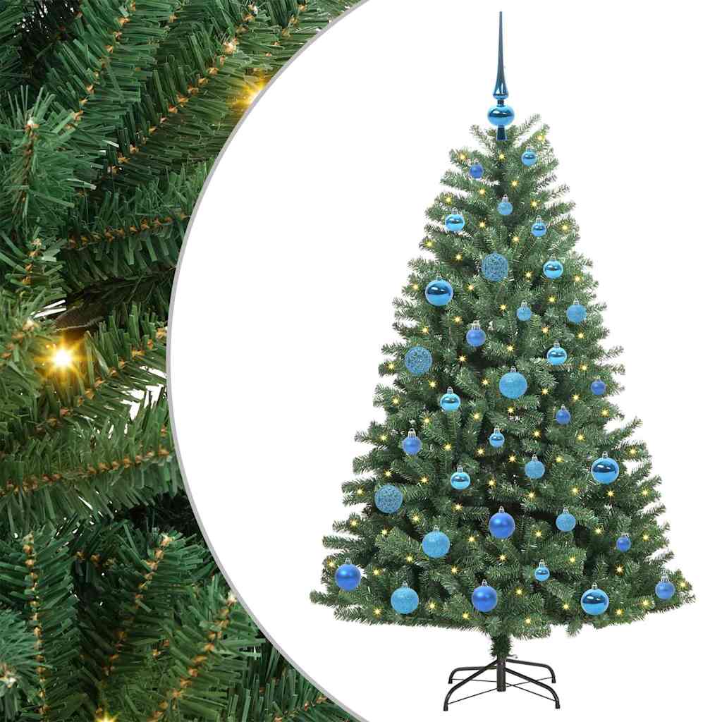 Kunstigt Hinged Juletræ Grøn 150 cm PVC og metal