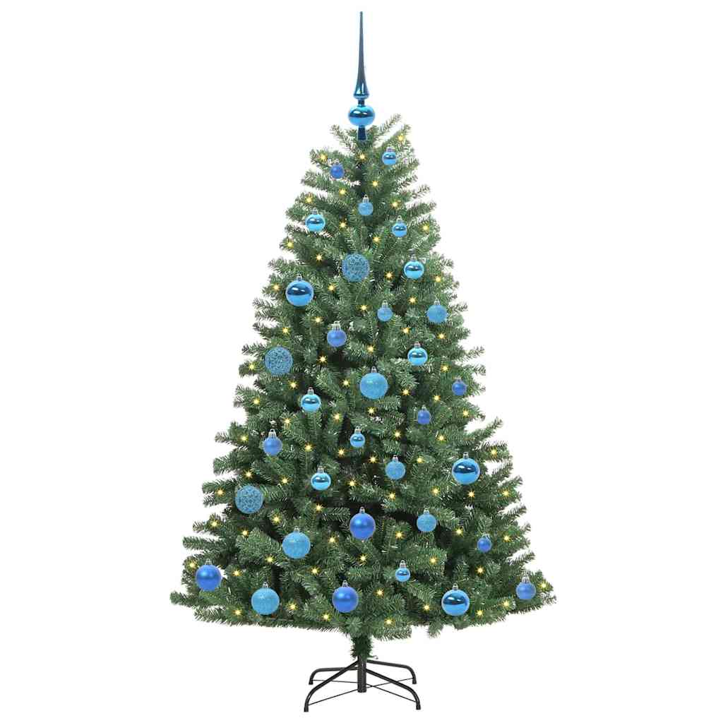 Kunstigt Hinged Juletræ Grøn 150 cm PVC og metal