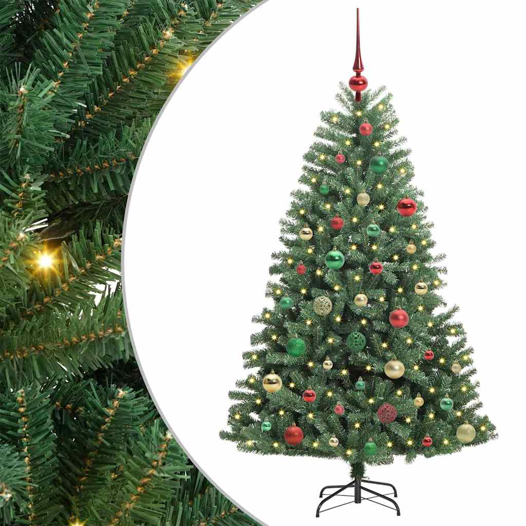 Kunstigt Hinged Juletræ Grøn 150 cm PVC og metal