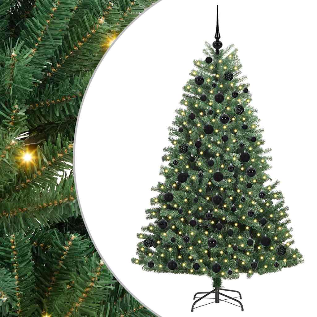 Kunstigt Hinged Juletræ Grøn 180 cm PVC og metal