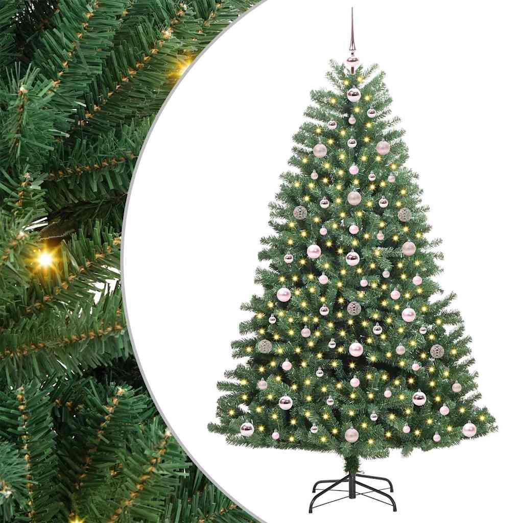 Kunstigt Hinged Juletræ Grøn 180 cm PVC og metal