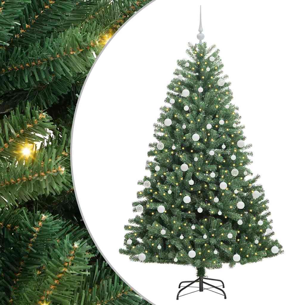 Kunstigt Hinged Juletræ Grøn 180 cm PVC og metal