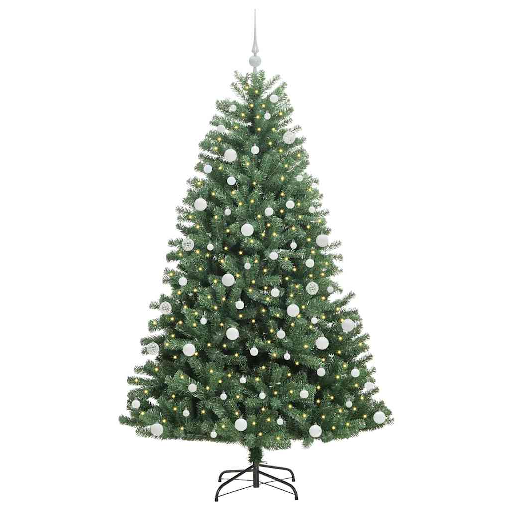 Kunstigt Hinged Juletræ Grøn 180 cm PVC og metal
