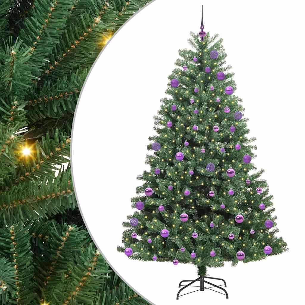 Kunstigt Hinged Juletræ Grøn 180 cm PVC og metal
