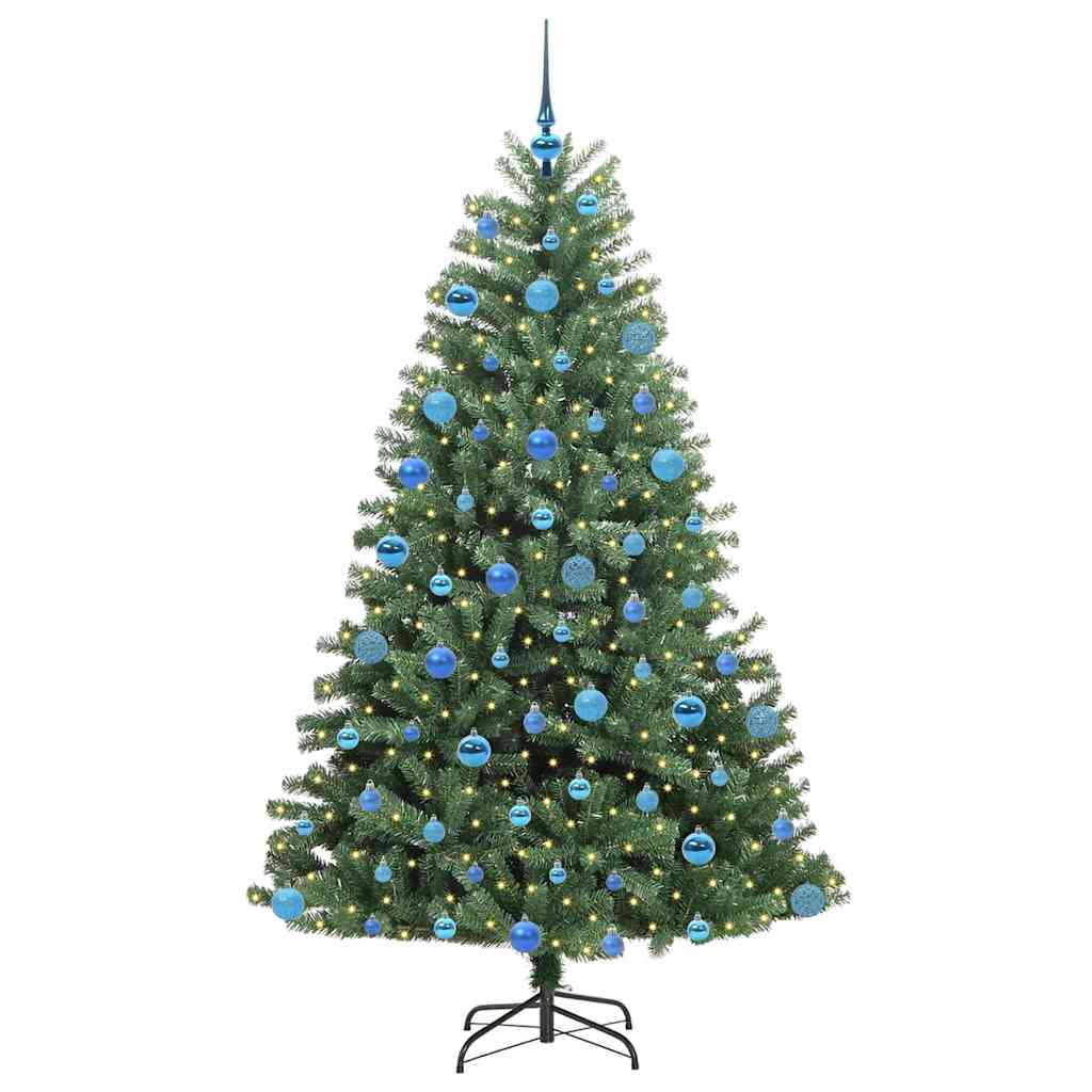 Kunstigt Hinged Juletræ Grøn 180 cm PVC og metal