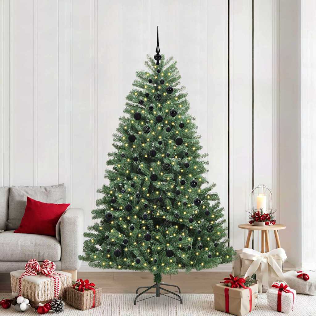 Kunstigt Hinged Juletræ Grøn 210 cm PVC og metal