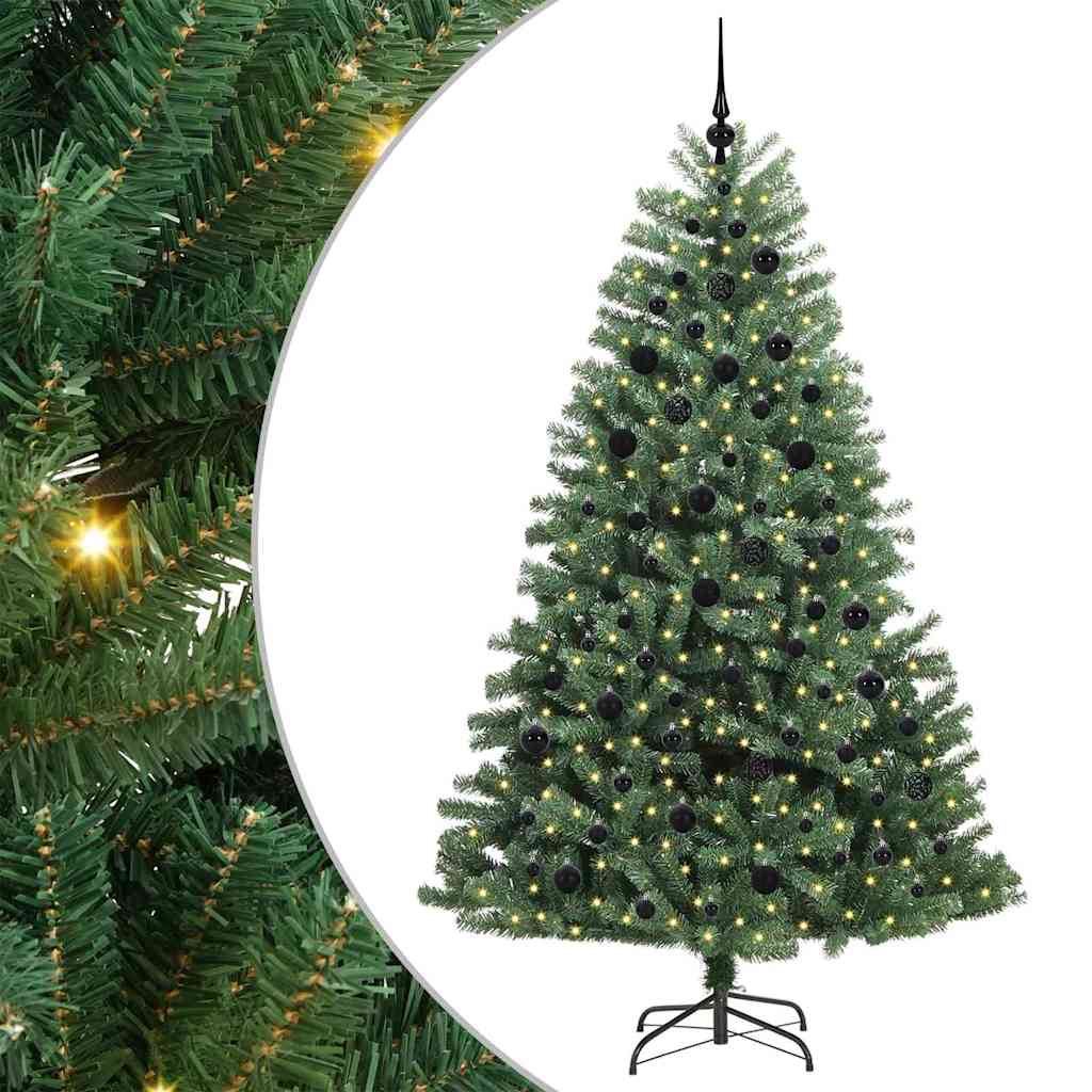 Kunstigt Hinged Juletræ Grøn 210 cm PVC og metal