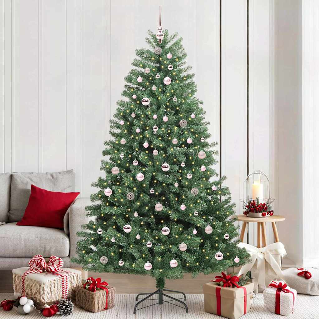 Kunstigt Hinged Juletræ Grøn 210 cm PVC og metal