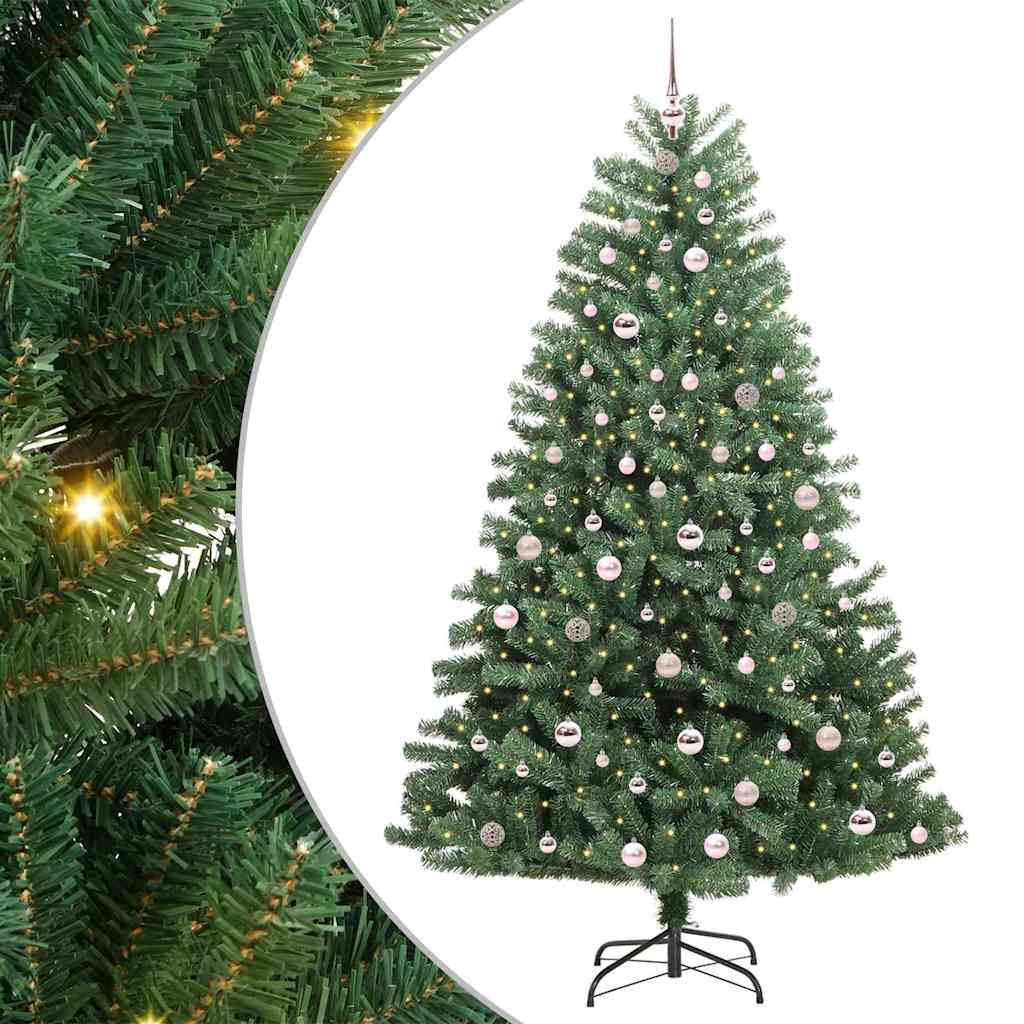 Kunstigt Hinged Juletræ Grøn 210 cm PVC og metal