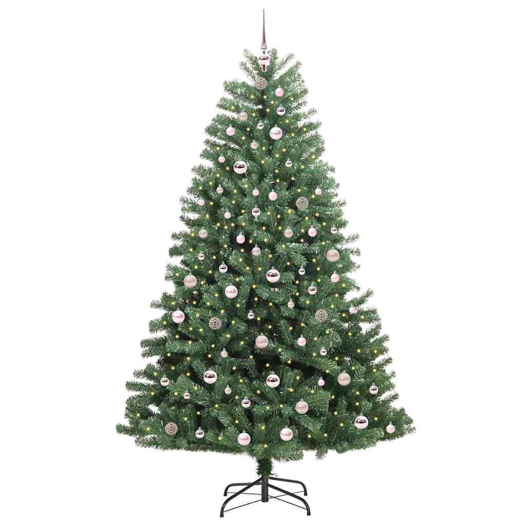 Kunstigt Hinged Juletræ Grøn 210 cm PVC og metal