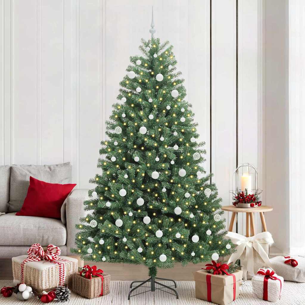 Kunstigt Hinged Juletræ Grøn 210 cm PVC og metal