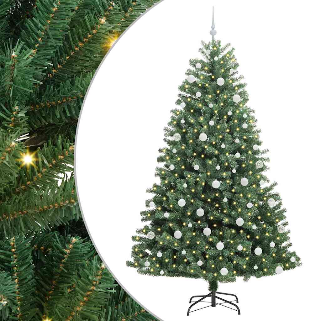 Kunstigt Hinged Juletræ Grøn 210 cm PVC og metal