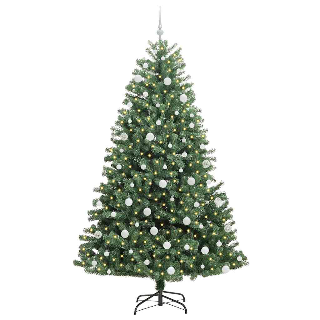 Kunstigt Hinged Juletræ Grøn 210 cm PVC og metal