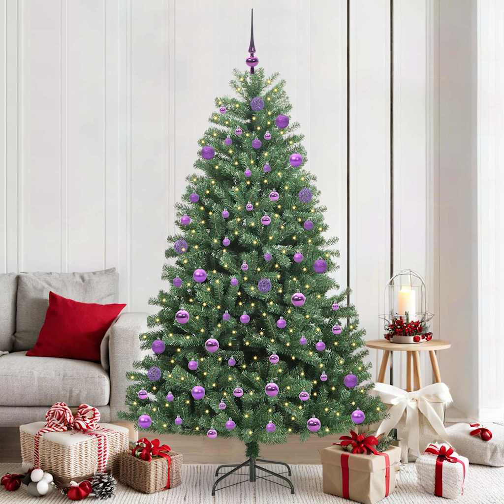 Kunstigt Hinged Juletræ Grøn 210 cm PVC og metal