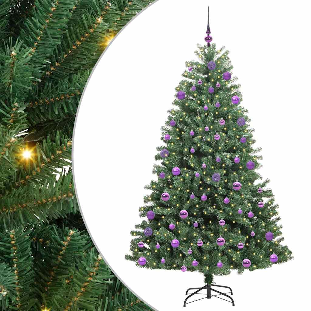 Kunstigt Hinged Juletræ Grøn 210 cm PVC og metal