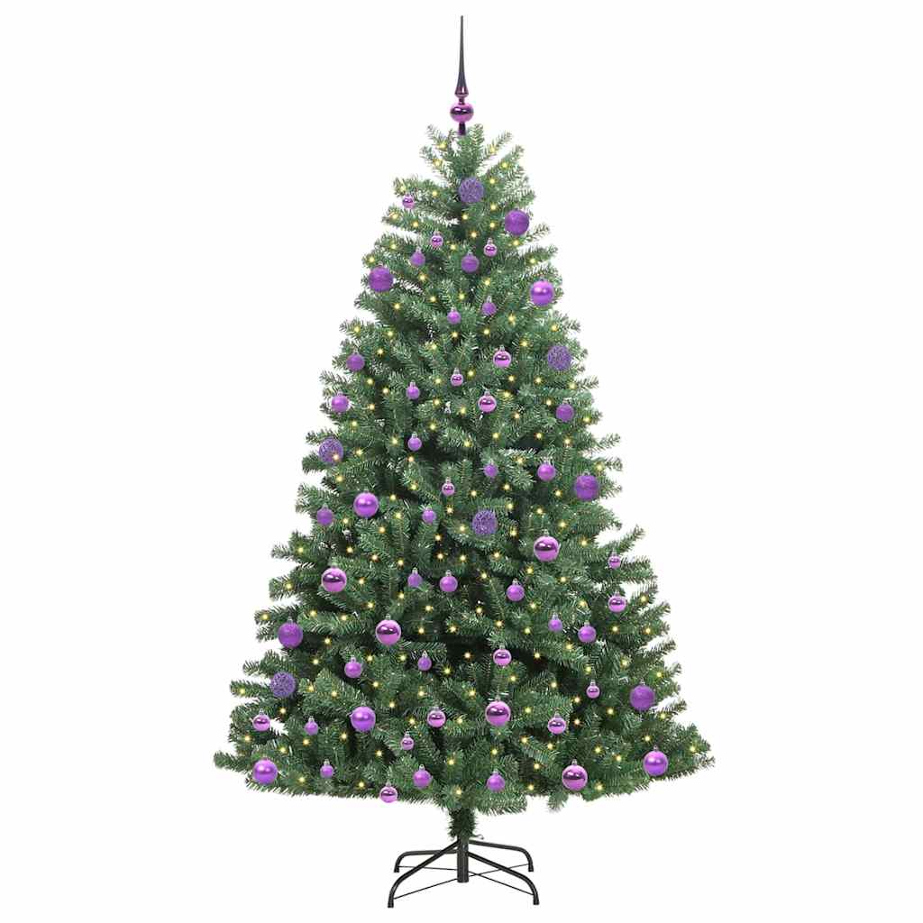 Kunstigt Hinged Juletræ Grøn 210 cm PVC og metal