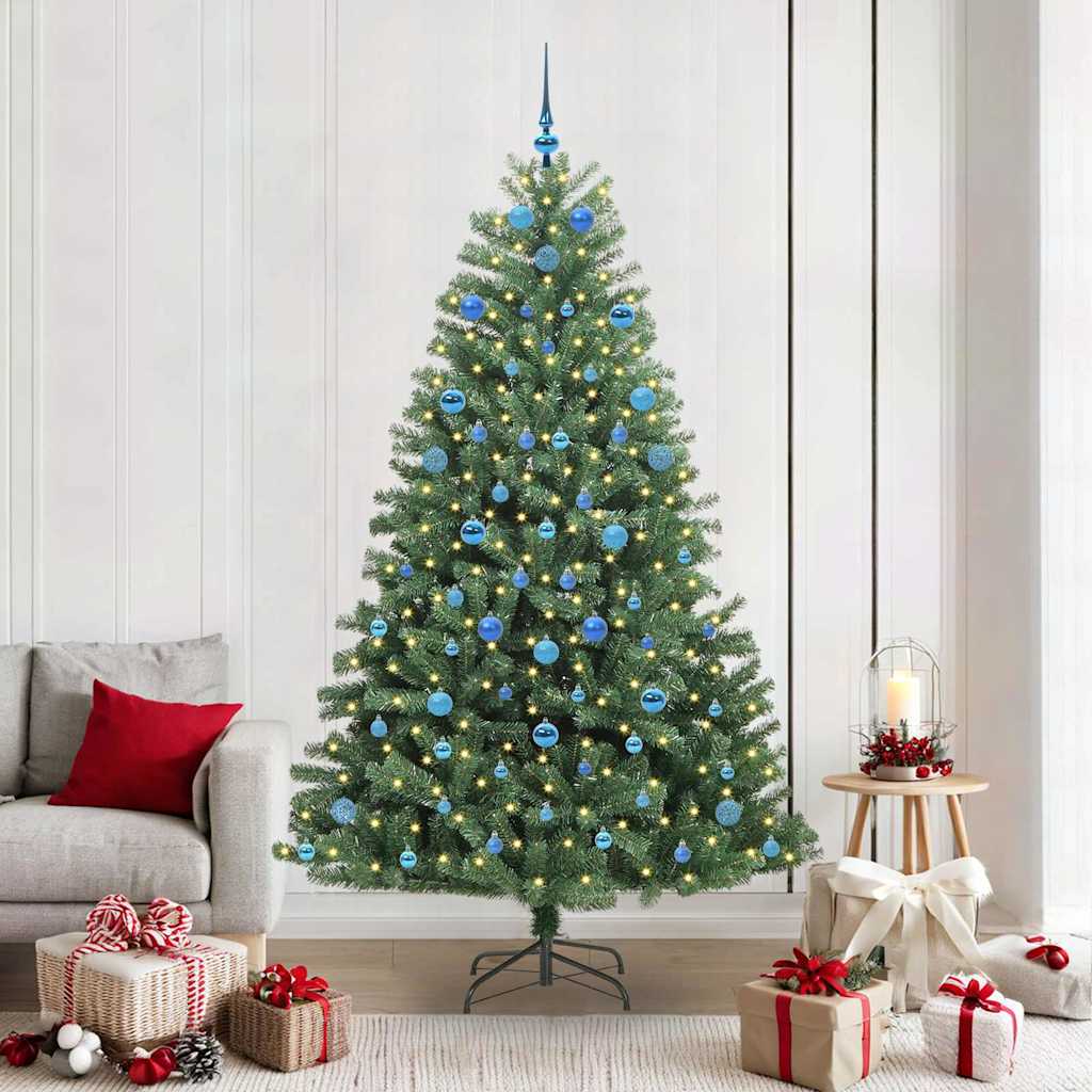 Kunstigt Hinged Juletræ Grøn 210 cm PVC og metal