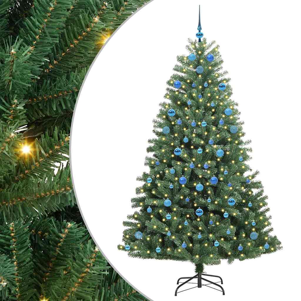 Kunstigt Hinged Juletræ Grøn 210 cm PVC og metal