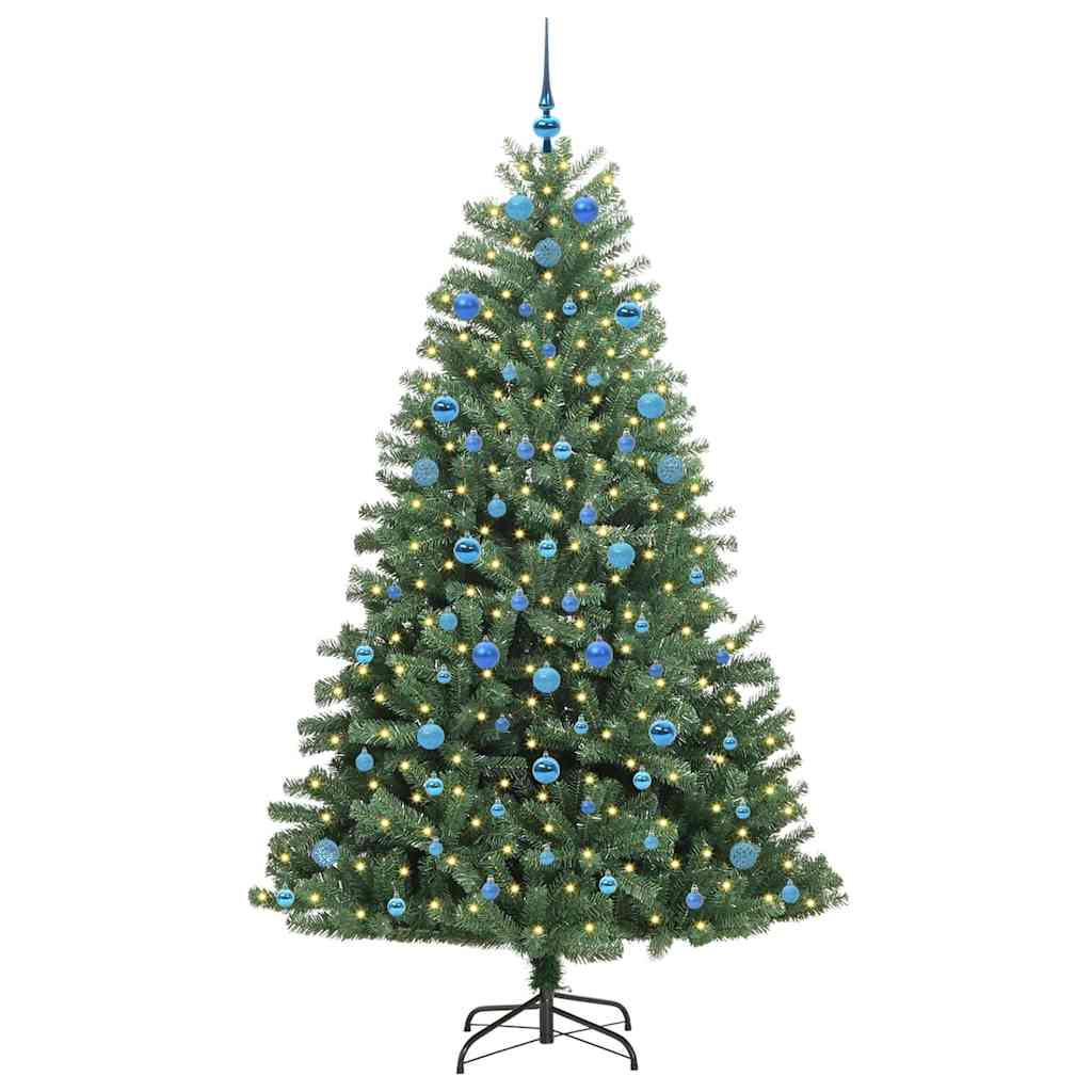 Kunstigt Hinged Juletræ Grøn 210 cm PVC og metal