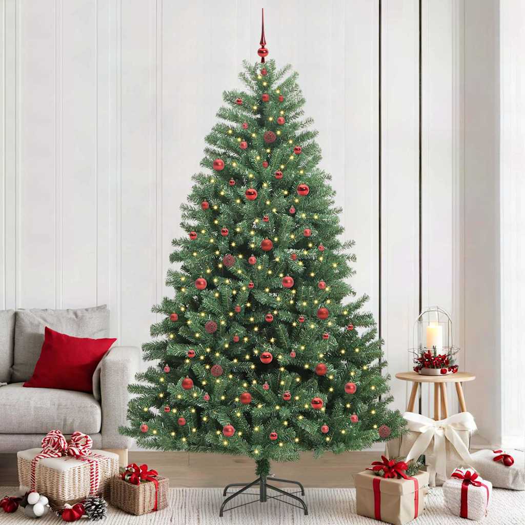 Kunstigt Hinged Juletræ Grøn 240 cm PVC og metal